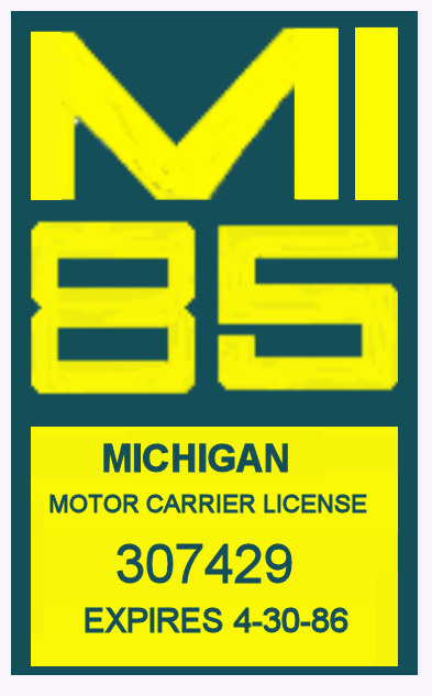 1985 Michigan Registration Inspection Sticker